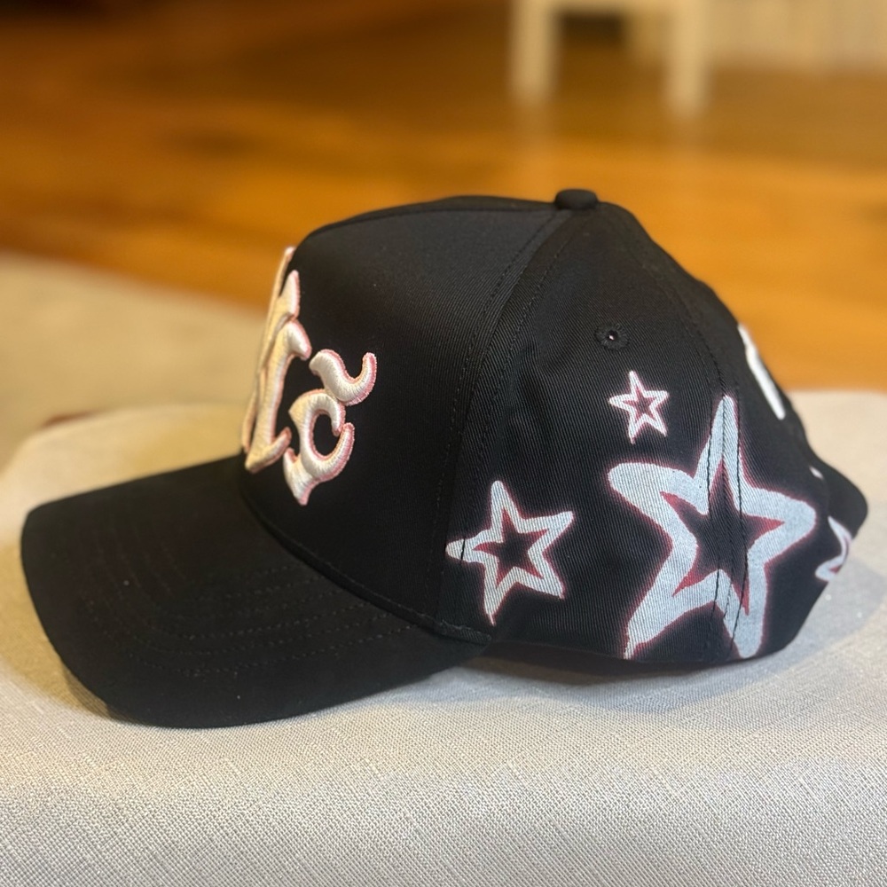 Estrella Rhinestone Snapback Hat Black One Size - Picture 6 of 7